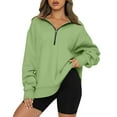 Women's Half Zip Oversized Sweatshirt Fleece Blouses Long Sleeve