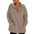 thumbnail image 1 of Women's Half Zip Oversized Sweatshirts Casual Long Sleeve Loose Pullover Tunic Sports Tops with Pocket, 1 of 5