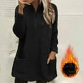 thumbnail image 1 of Women's Half Zip Pullover Stand Collar Plush Fleece Sweatshirt Oversized Long Sleeve Casual Cozy Thermal Winter Top with Pockets, 1 of 7