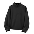 thumbnail image 1 of Women's Half Zip Pullover Sweatshirt Stand Collar Casual Crewneck Long Sleeve Athletic Top For Fall Winter Fashion Outerwear,Size:M, 1 of 3