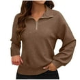 thumbnail image 1 of Women's Half Zip Sweatshirt Casual Long Sleeve Stand Collar Quarter Zip Pullover Fall Shirts Tops, 1 of 6