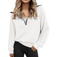 thumbnail image 1 of Women's Half Zip Sweatshirt Oversized Long Sleeve Quarter Zip Pullover Casual Lightweight Loose Sweatshirt Y2K Tops, 1 of 4