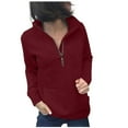 thumbnail image 1 of Women's Half Zip Sweatshirts Trendy Quilted Jacquard Loose Long Sleeve Pullover Tops 2024 Fall Winter Y2K Clothes, 1 of 5