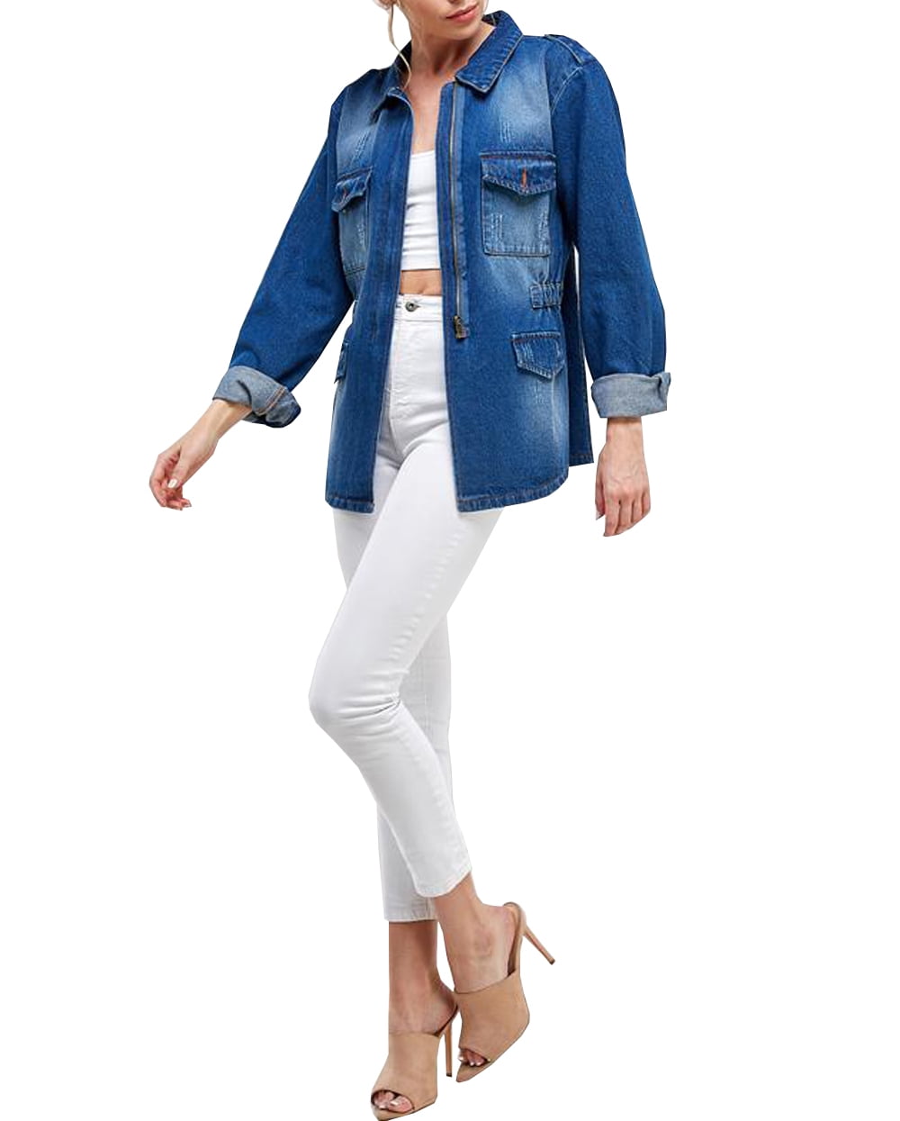 Half sleeve jeans jacket | Jackets, Half sleeves, Jean jacket