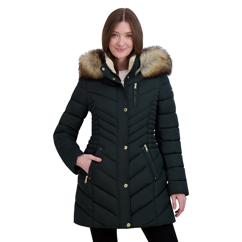 Women s Halitech Puffer Jacket Size Large Dark Green Walmart