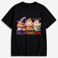 thumbnail image 1 of Women's Hallothanksmas Witch Cupcakes Holiday Graphic T-Shirt, Halloween Seasonal Short Sleeve Shirt, 1 of 5