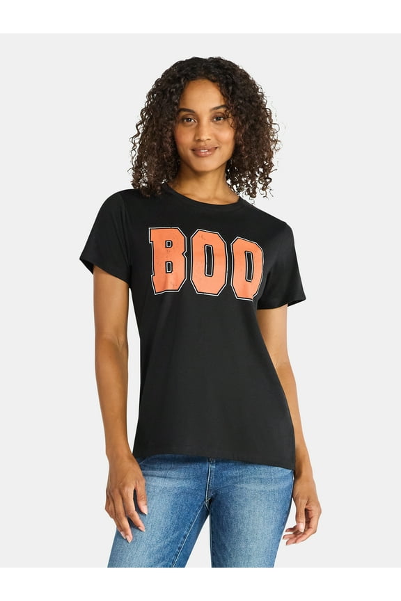 Halloween Women's Boo Sport Graphic Tee from Way to Celebrate, Sizes S-XXXL