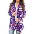 thumbnail image 1 of Women's Halloween Cardigan Sweater Cozy Fall Knit Top Long Sleeve Casual Loose Fit Open Front Stylish Outwear Comfortable Soft Yarn, 1 of 4