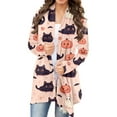 thumbnail image 1 of Women's Halloween Cardigan Sweater Fall Long Sleeve Open Front Casual Loose Fit Tunic Top for Women Comfortable Stylish Outwear, 1 of 4