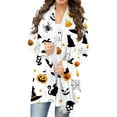 thumbnail image 1 of Women's Halloween Cardigan Sweater Long Sleeve Printed Knit Top Casual Fall Winter Fashion Outerwear Cozy Loose Fit, 1 of 4