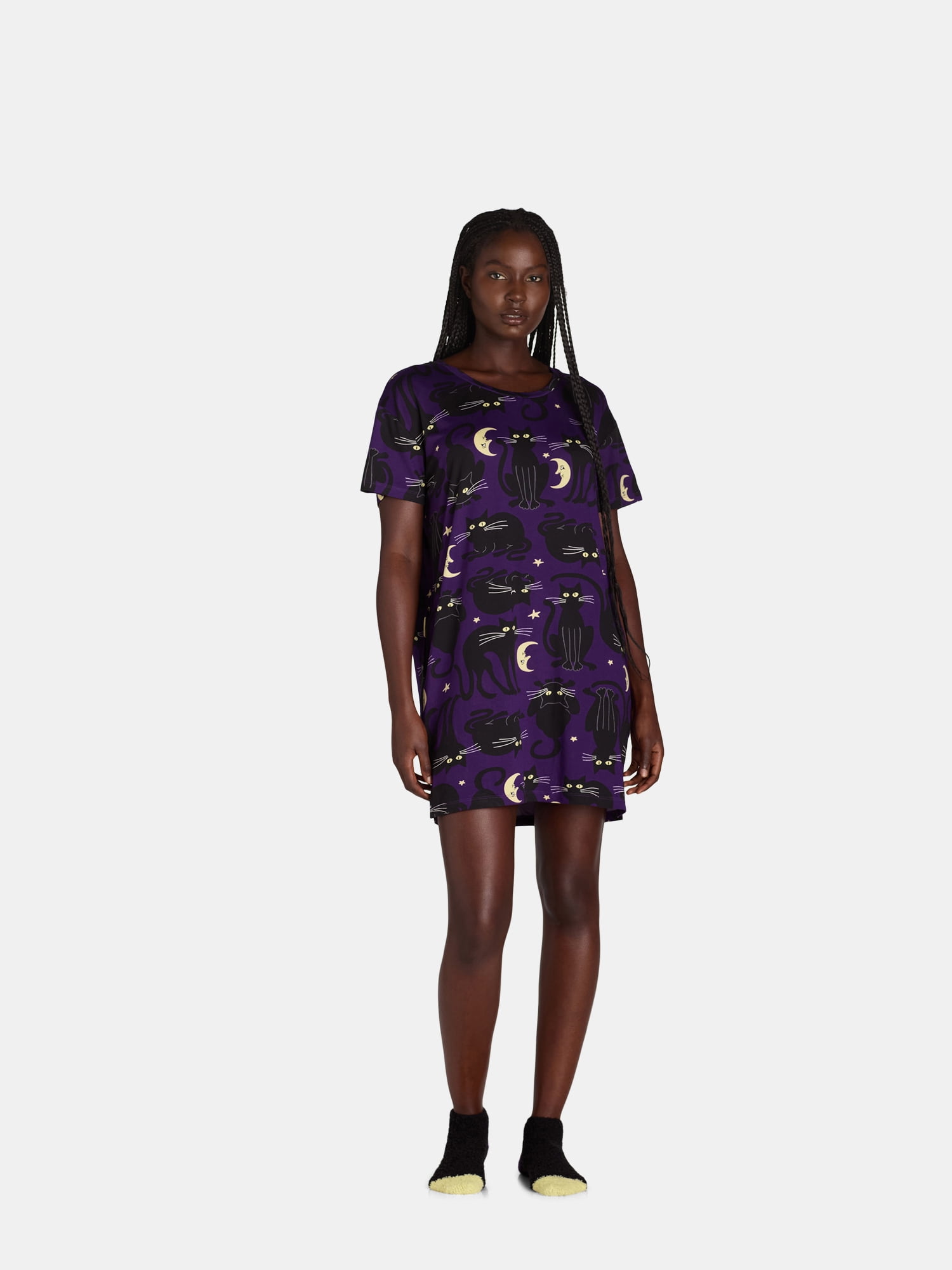 Women's Halloween Cats Sleepshirt Top by Way to Celebrate