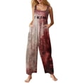 Women's Halloween Costume Bloody Overalls Spooky Horror Jumpsuit with