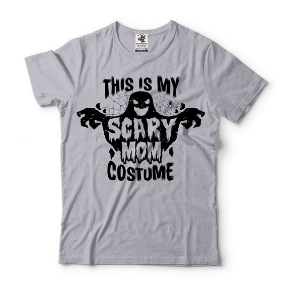 Women's Halloween Costumes This Is My Scary Mom Costume Mom Shirts Funny Mother Tee (Small Grey)