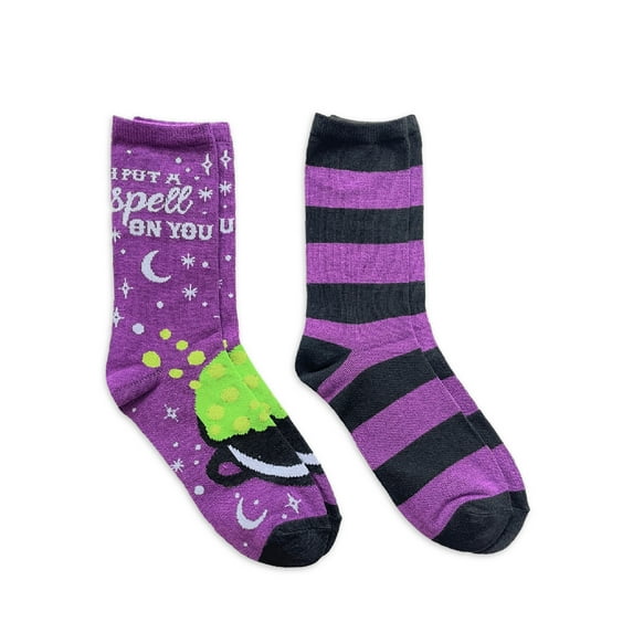 Women's Halloween Crew Socks, 2-Pack, Size 4-10
