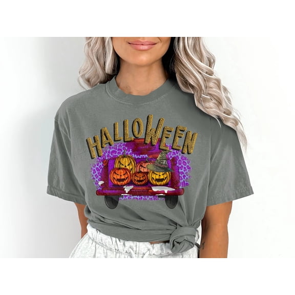 Women's Halloween Farm Fresh Truck T-Shirt, Halloween Shirt For Women