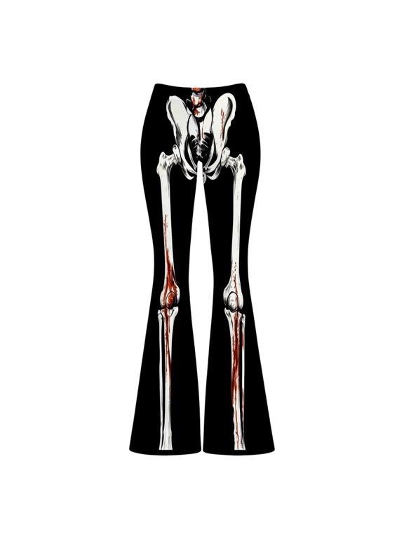Women’s Halloween Flare Leggings High Waisted Bell Bottom Yoga Pants for Women Girl Tummy Control Wide Leg Trousers Sweatpant