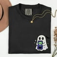 thumbnail image 1 of Women's Halloween Ghost Graphic T-Shirt – Cute Spooky Season Tee with Energy Drink Print, 1 of 4