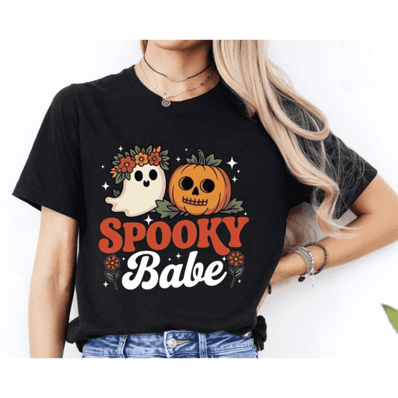 Women’s Halloween Ghost T-Shirt – Cute & Fun Spooky Graphic Tee for Costume Parties and Holiday Celebrations