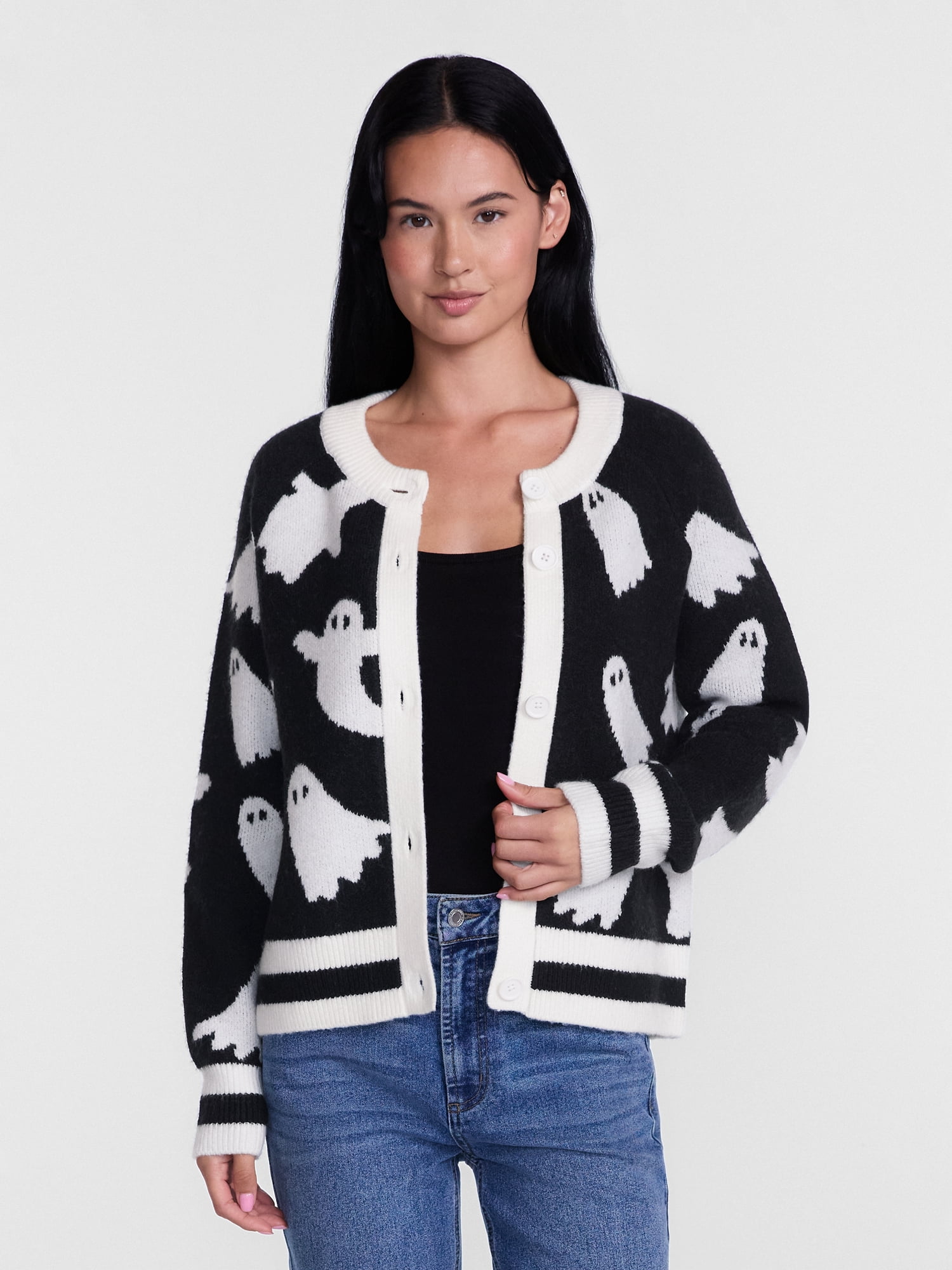 Women's Halloween Ghosts Graphic Sweater from Way to Celebrate, Sizes S-4X