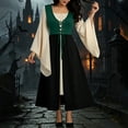thumbnail image 1 of Women's Halloween Gothic Dress, Lace-Up Bodycon Mini Dress Witch Vampire Costume Outfit for Halloween Party Green XXXL, 1 of 7
