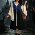 thumbnail image 1 of Women's Halloween Gothic Dress, Lace-Up Bodycon Mini Dress Witch Vampire Costume Outfit for Halloween Party Navy L, 1 of 7