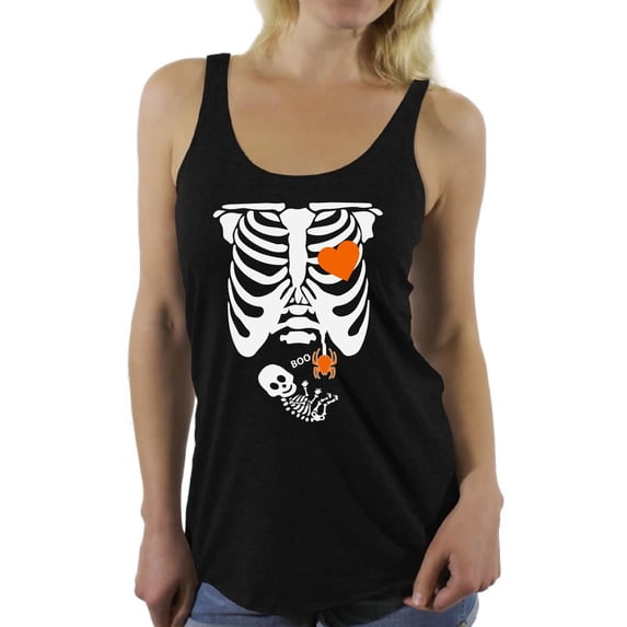 Women's Halloween Graphic Racerback Tank Tops Skeleton Baby