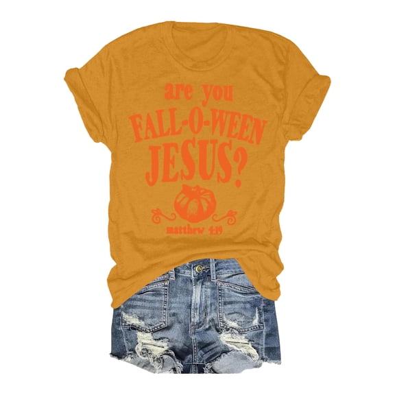 Women's Halloween Graphic T-Shirt Casual Short Sleeve Tee Soft Comfortable Stylish Fall Fashion Top