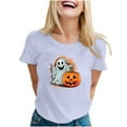 thumbnail image 1 of Women's Halloween Graphic T-Shirt Cute Printed Fashion Tee Casual Comfortable Ladies Top, 1 of 3