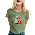 thumbnail image 1 of Women's Halloween Graphic T-Shirt Cute Printed Fashion Tee Casual Comfortable Ladies Top, 1 of 3