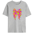 thumbnail image 1 of Women's Halloween Graphic Tee, Spooky Checker Bow Pumpkin Print T Shirt, Festive Tops, 1 of 5