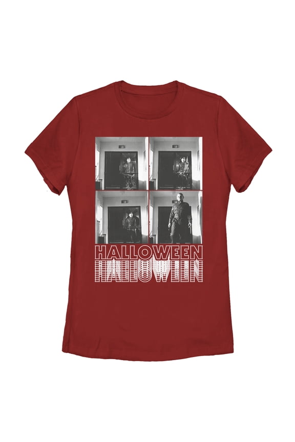 Women's Halloween II Photo Sequence  Graphic Tee Red Medium