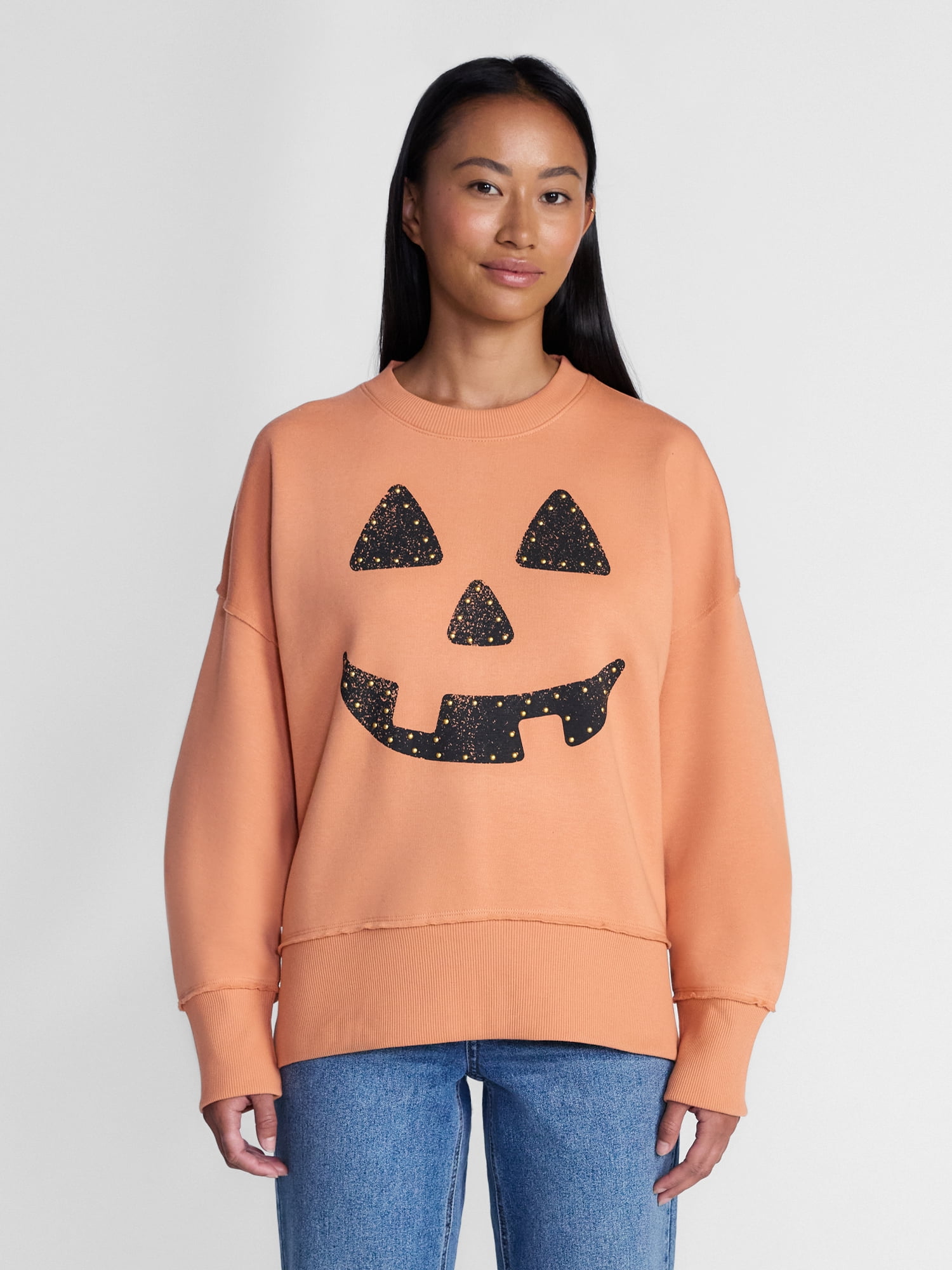 Women's Halloween Jack O Jewels Graphic Fleece from Way to Celebrate, Sizes S-4X