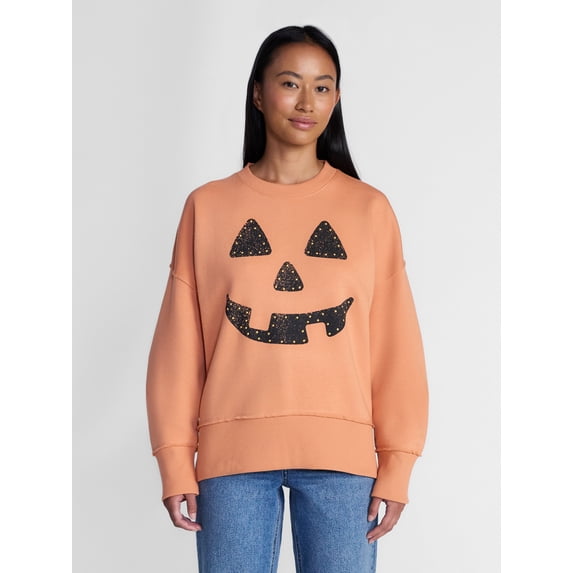 Women's Halloween Jack O Jewels Graphic Fleece from Way to Celebrate, Sizes S-4X