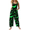 thumbnail image 1 of Women's Halloween Jumpsuits Skull Pumpkin Sleeveless Backless Spooky Rompers Castle Ghost Halter Horror Overalls, 2XL, 1 of 5