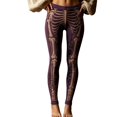 thumbnail image 1 of Women's Halloween Leggings Skeleton Rose Print Buttery Soft Casual Running Workout Leggings, 1 of 5