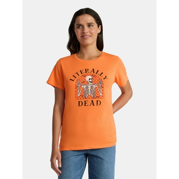 Halloween Women's Literally Dead Graphic Tee from Way to Celebrate, Sizes S-XXXL