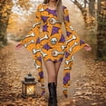 thumbnail image 1 of Women's Halloween Magic Long Sleeve Ladies Pumpkin Costume with Round Neck Swing Dress Yellow XXL, 1 of 5