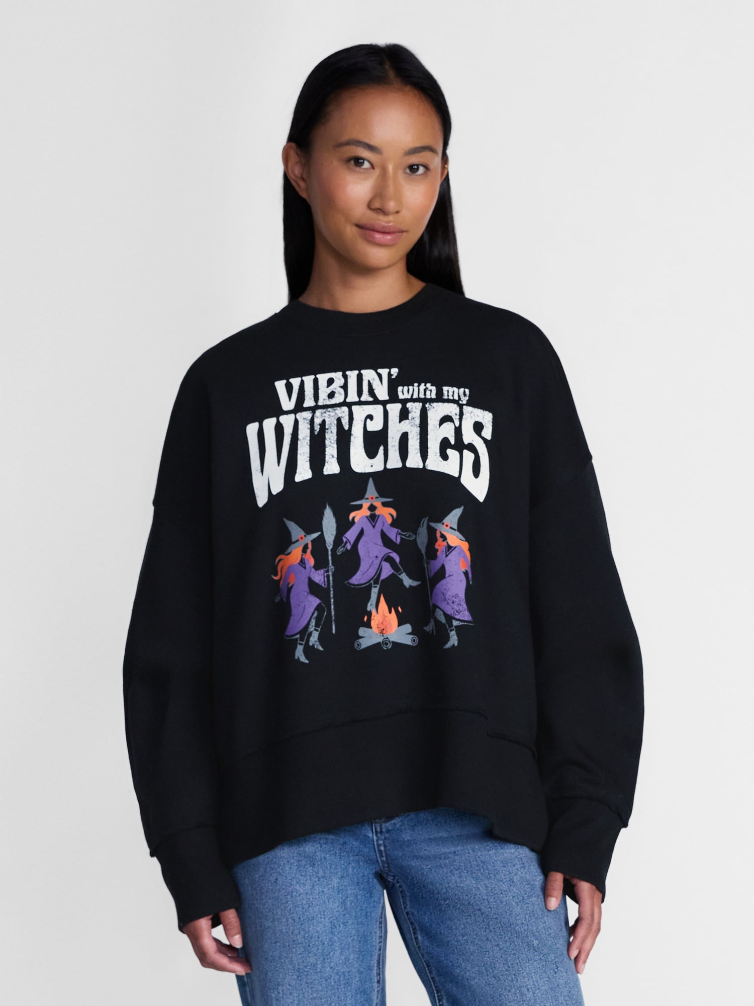 Women's Halloween My Witches Graphic Fleece from Way to Celebrate, Sizes S-4X