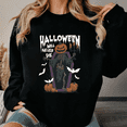 thumbnail image 1 of Women's Halloween "Never Die" Print Season round-neck long-sleeved cotton comfortable black S-3XL, 1 of 6