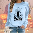 thumbnail image 1 of Women's Halloween Oversized Sweatshirt Ghost Graphic Printed Long Sleeve Tops Crew Neck Loose Fit Tops Fall Y2K Pullover Shirt, 1 of 6