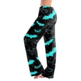 thumbnail image 1 of Women's Halloween Pajama Pants Casual Elastic High Waist Drawstring Pajamas Pumpkin Ghost Print Wide Leg Loungewear Bottoms, 1 of 5