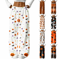 thumbnail image 1 of Women's Halloween Pajama Pants, Halloween Sweatpants Funny Pumpkin Print Wide Leg Harem Lounge Pants with Drawstring Elastic Waist Pajama Bottoms Sleepwear Matching Pajamas Halloween Christmas Gifts, 1 of 7