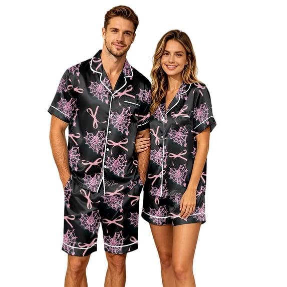 Women's Halloween Pajama Set Fall Winter Pajamas Short Sleeve Pjs Top and Pants Matching Shorts Set Cute Plus Size Pjs