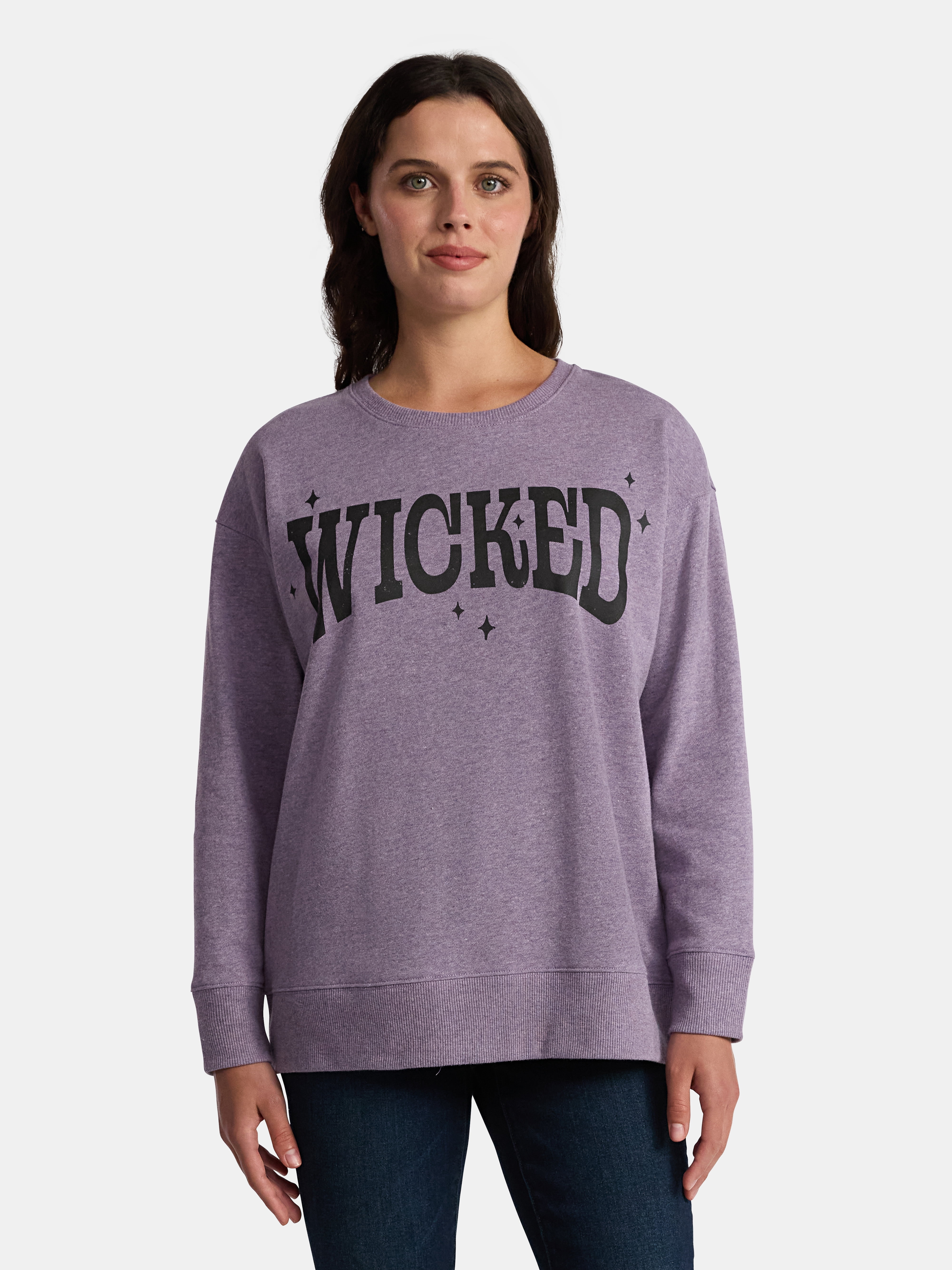 Women's Halloween Perfectly Wicked Graphic Fleece Sweatshirt from Way to Celebrate, Sizes S-3XL