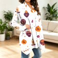 thumbnail image 1 of Women's Halloween Print Knitting Cardigan Long Sleeve Open Front Knitted Sweater Outwear Coat Tops, 1 of 6