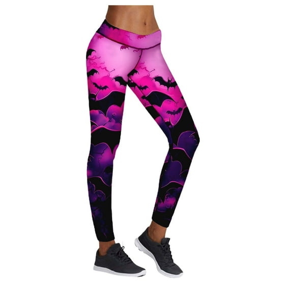 Women's Halloween Print Leggings Full Length Base Layer Casual Pants Fall Fashion Fitness Workout Comfort Stretch