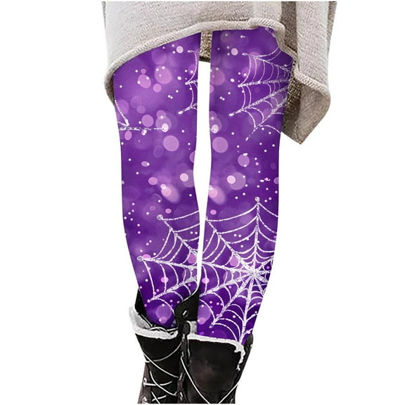Women's Halloween Print Leggings High Waisted Elastic Yoga Pants Tummy Control Lounge Pants for Workout Athletic Yoga