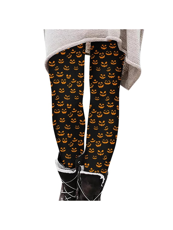 Women's Halloween Print Leggings High Waisted Elastic Yoga Pants Tummy Control Lounge Pants for Workout Athletic Yoga