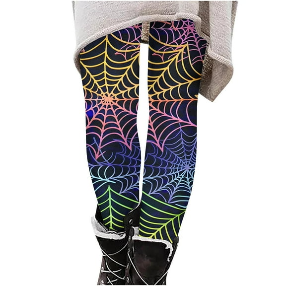 Women's Halloween Print Leggings High Waisted Elastic Yoga Pants Tummy Control Lounge Pants for Workout Athletic Yoga
