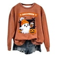 thumbnail image 1 of Women's Halloween Printed Crewneck Sweatshirt Fall Fashion Long Sleeve Casual Pullover Soft Comfortable Tops for Women, 1 of 2